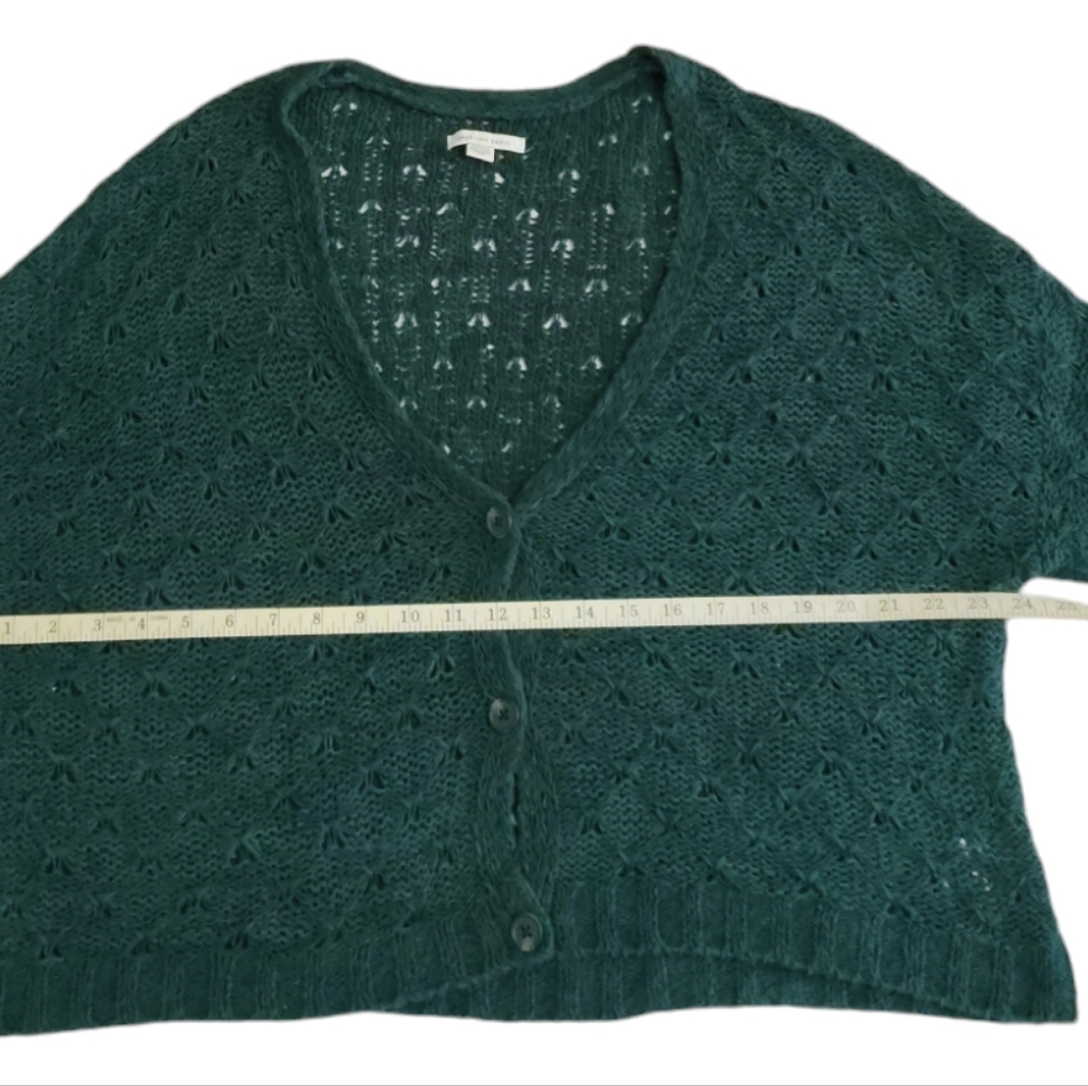 American Eagle Green Crop Button Down Cardigan - image 8